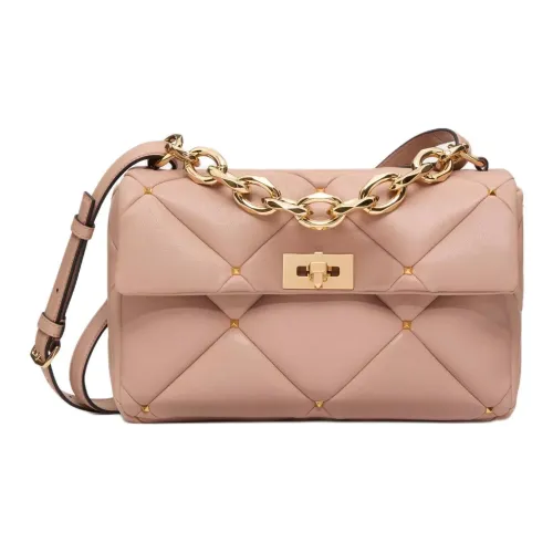 Valentino Garavani Напп Кожа Плечевая Сумка Женская Розовая