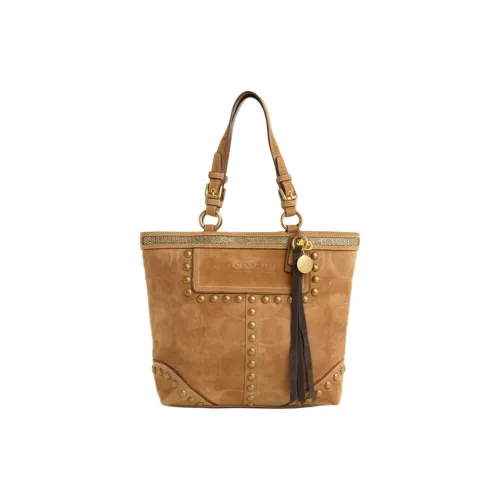 COACH Замша Тоут Сумка Сумка для покупок Сумка Сумка через плечо Большая Женская Светлый Умбра