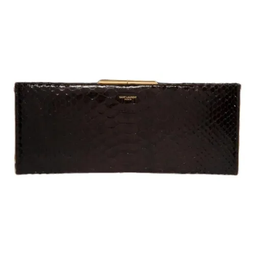SAINT LAURENT Кожа Клатч Женские Темно-коричневый