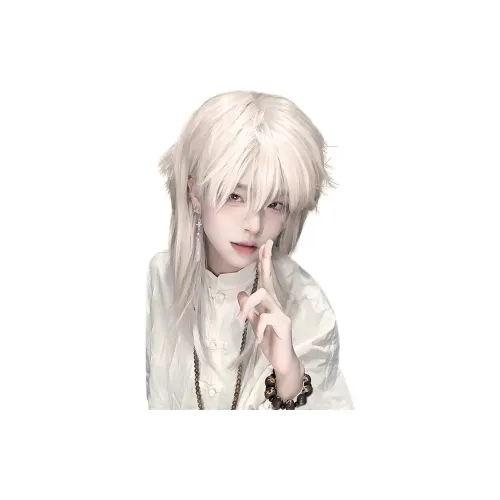 UMIFFA Полузакрепленный Warrior Голова Перука Набор Белый золото Высокая температура Пряжа