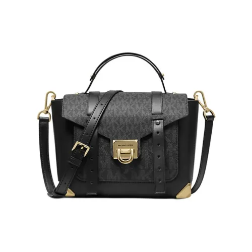 MICHAEL KORS Manhattan Покрытый холст Сумка через плечо Сумка среднего размера Женская Черная