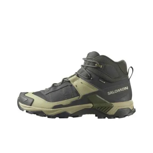Salomon X Ultra 5 Альпинистские и туристические ботинки MID Топ Серый Зеленый Мужской
