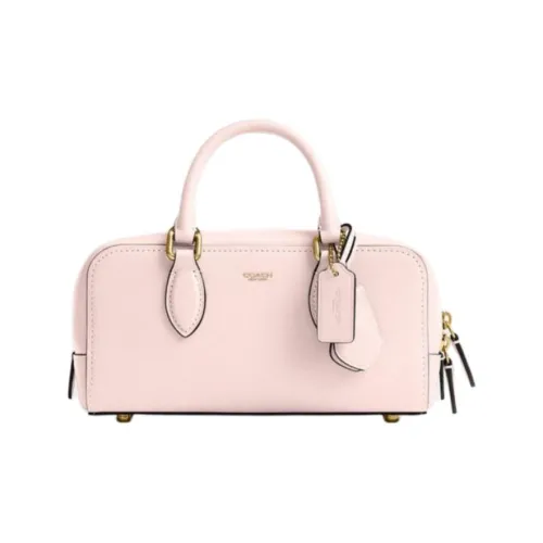 COACH Bowery Дубленая кожа через плечо сумка среднего размера женская розовая