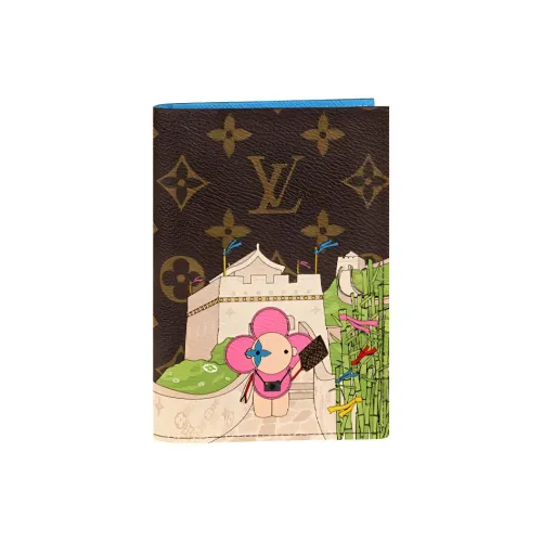 LOUIS VUITTON Холст Кошелек Держатель для паспорта Женский Коричневый