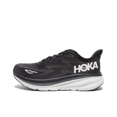 HOKA ONE ONE Clifton 9 Беговые кроссовки Низкий верх Черный/Белый Женские