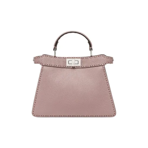 FENDI Peekaboo ISeeU Телячья кожа Сумка через плечо Сумка Маленькая Женская Розовая