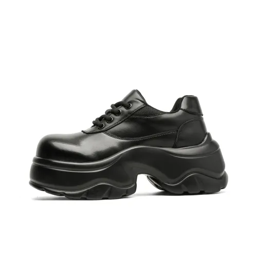 Chi Wolf Low Топ Толстая подошва Кроссовки Унисекс Черные