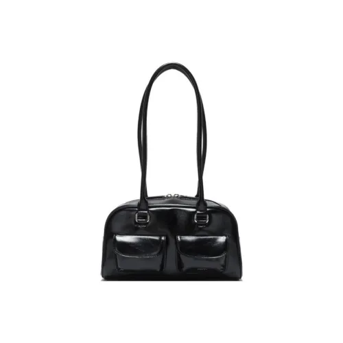 Stand Oil Веганская кожа Bowling Bag Сумка Сумка через плечо Женская Черная