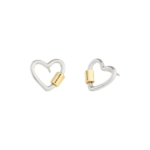 COACH Латунь с покрытием Серьги-гвоздики Женское Серебро