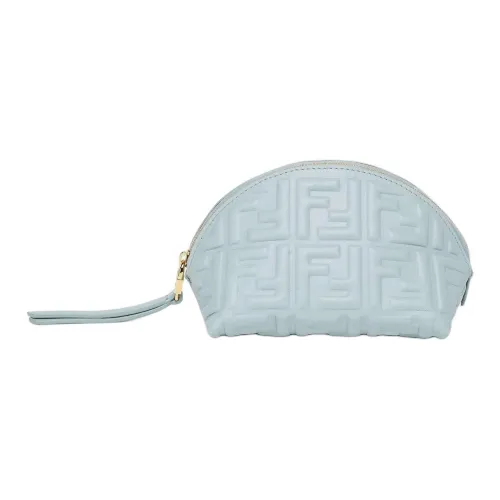 FENDI Baguette Овечья кожа Клатч Косметичка Маленькая Женский Светло-синий
