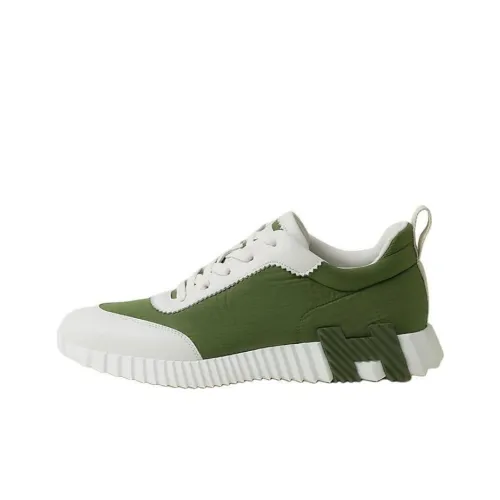 HERMES Bouncing Low Топ Повседневная обувь Мужская Белый Зеленый