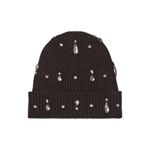 Kate Spade Акрил Овечья шерсть Ромб Трикотажная ткань Шапки-бини Женские Черный