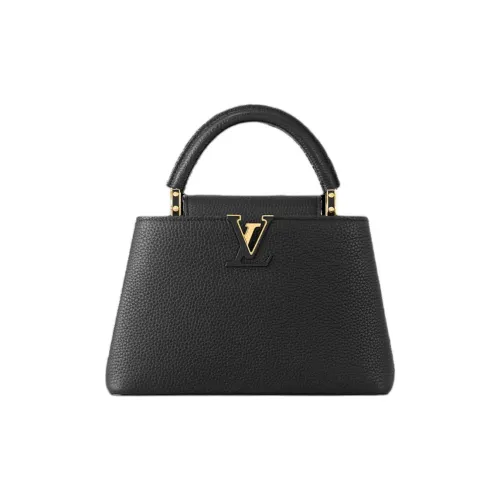 LOUIS VUITTON Capucines Кожа Сумка через плечо Сумка Маленькая Женская Черная