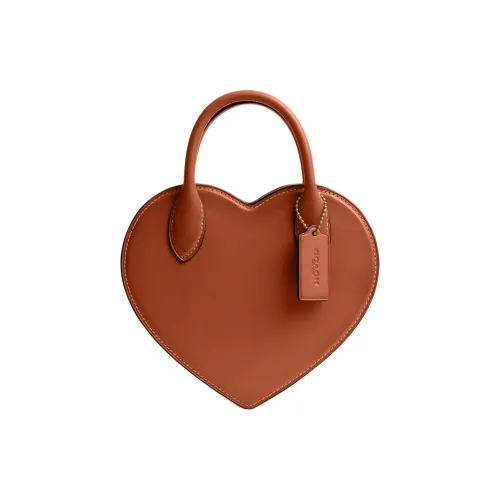 COACH Кожа Сердце-Формированная Сумка Маленькая Женская Коричневая