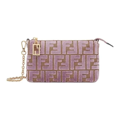 FENDI Бархатный клатч женский розовый