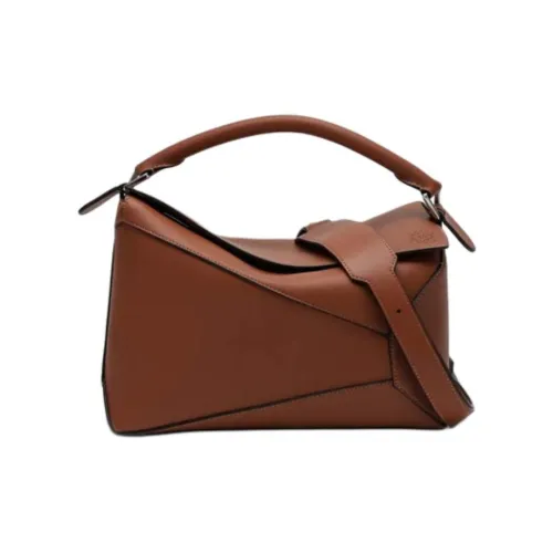 LOEWE Пазл Кожа Одно плечо Сумка Женская Темно-коричневая