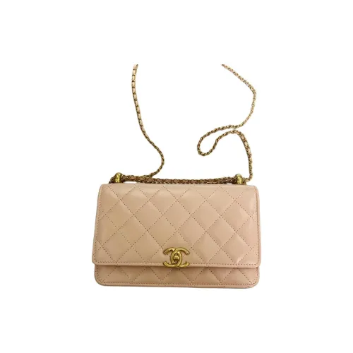 CHANEL WOC Кошелек на цепочке из телячьей кожи кошелек для монет сумка через плечо женский розовый