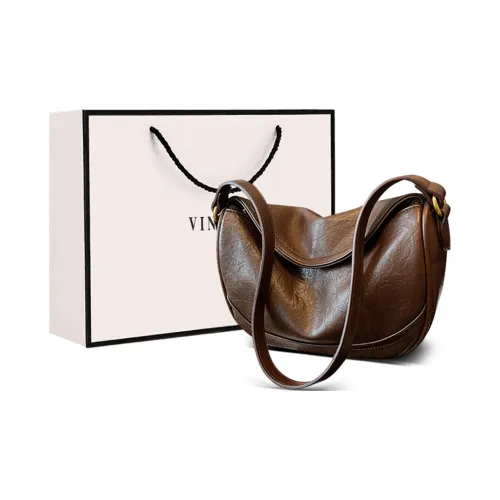VINEY Сумка через плечо из коровьей кожи стандартная женская коричневая