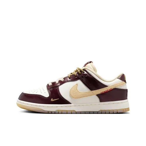 Nike Dunk Скейтборд Кроссовки Низкие Белый Золото Красный Женские