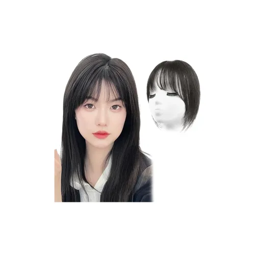 MUYAN Французский стиль Позиционирование Бахрома AT The Топ OF The Голова Перука PIECES Женские Натуральный Мокко Короткие Прямые волосы