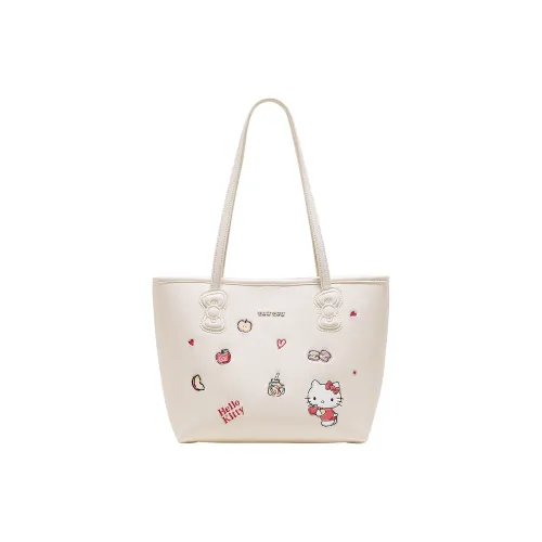 TOUTOU HELLO KITTY Collaboration Hello Kitty Синтетическая кожа Плечевая сумка Стандартная Женская Кремово-белая