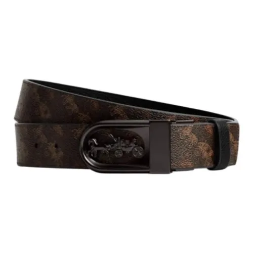 COACH Искусственная кожа коровья кожа ремни мужской черный ширина 3,8 см