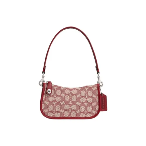 COACH Swinger Жаккард Сумка Маленькая Женская Рубины Айвори