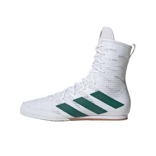 Adidas Box Hog 4 Slip Устойчивый к истиранию Высокий Топ Кроссовки для тренировок Унисекс Белый Зеленый