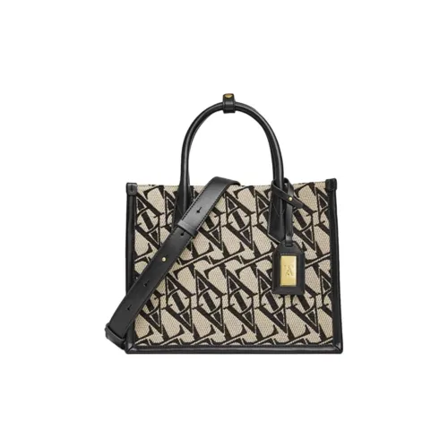 TATA Ткань Тоут Сумка Сумка для покупок Сумка через плечо Сумка Маленькая Женская Бежевая Черная и Черная