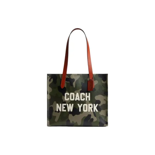 COACH Relay Кожа Тоут Сумка Сумка для покупок Сумка Сумка через плечо Большая Унисекс Камуфляж