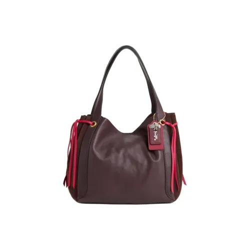 COACH Harmony Перчаточная дубленая кожа Сумка-хобо Сумка на плечо Большая Женская Бычья кровь