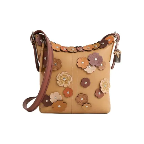 COACH Duffle Перчаточная дубленая кожа Сумка на плечо Средняя Женская CAMEL