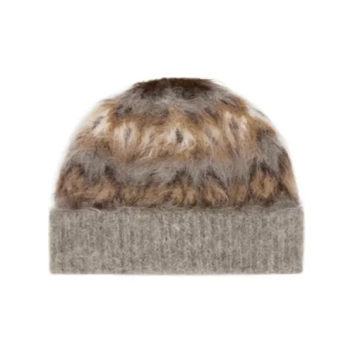 CELINE Альпака Шерсть Полиамид Шапки-бини Мужской Коричневый