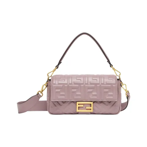FENDI Baguette Телячья кожа Сумка на одно плечо Женская Розовая