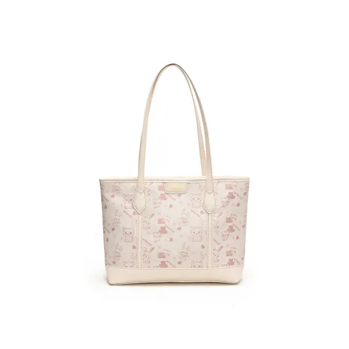 Xuan Xi ПУ (полиуретан) Сумка-тоут Одно плечо Большая Женская Розовая Белая