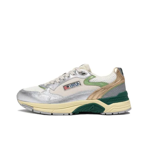 AUTRY Износостойкий противоскользящий низкий топ повседневная обувь мужская серебристо-зеленая