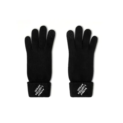 LOUIS VUITTON Шерсть Хлопок Металлическое волокно Вязаные перчатки Унисекс Черный