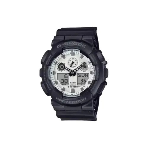 CASIO GA 100 Collection Кварцевый механизм Смольный ремешок Часы унисекс Белый циферблат