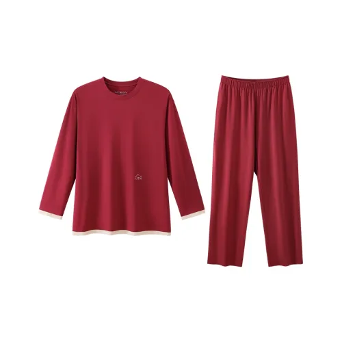 JINGYUN Deep Pajama 70 Пижамный комплект Мужской Бордовый