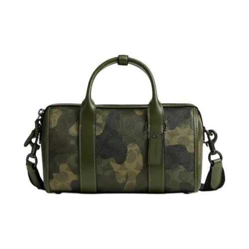 COACH Gotham Покрытый холст через плечо сумка среднего размера мужская камуфляжная зеленая