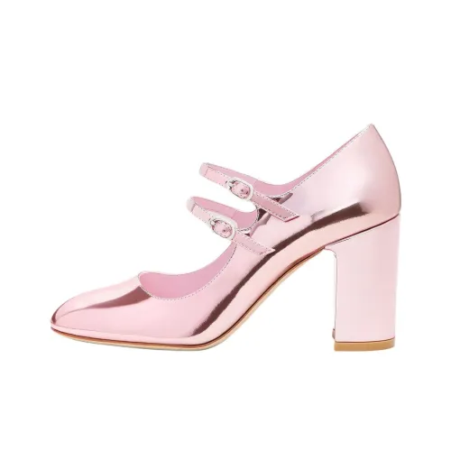 Stuart Weitzman SW Posh Грубый каблук Туфли Мэри Джейн 8,5 см Женские Розовые