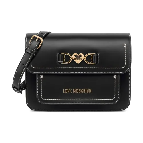 LOVE MOSCHINO Телячья кожа Сумка через плечо Женская Черная