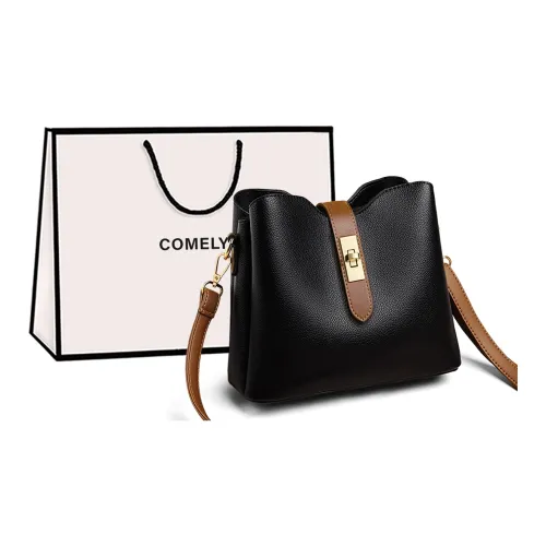 COMELY Коровья кожа с синтетической кожей сумка через плечо стандартная женская черная