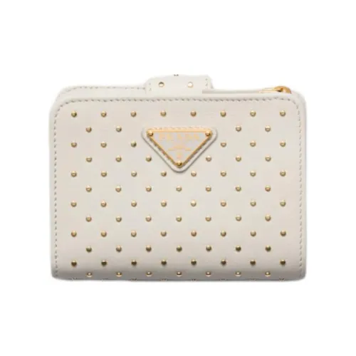 PRADA Saffiano кожа кошелек женский белый