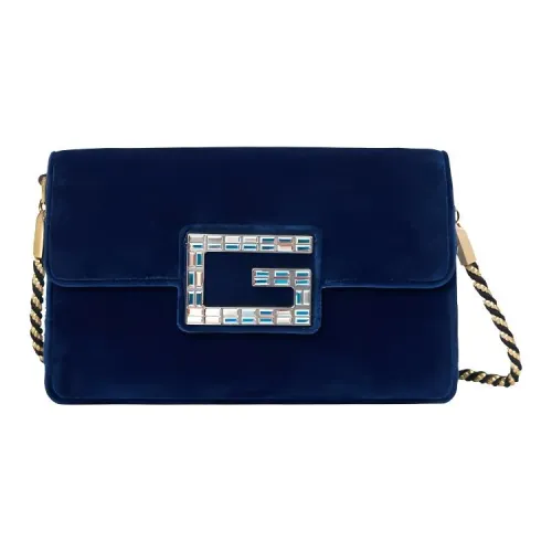 GUCCI Вельветовая сумка через плечо женская темно-синий