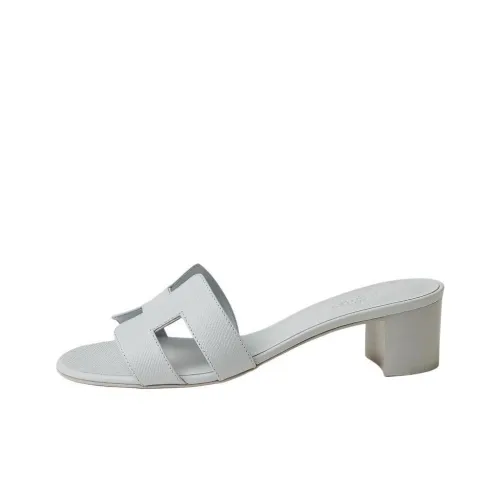 HERMES OASIS Шлепанцы 5 см Женские Синие