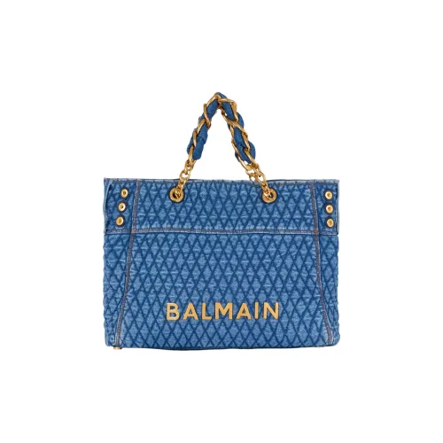 BALMAIN 1945 Хлопок Тоут Сумка Сумка для покупок Сумка на плечо Сумка Женская Синяя