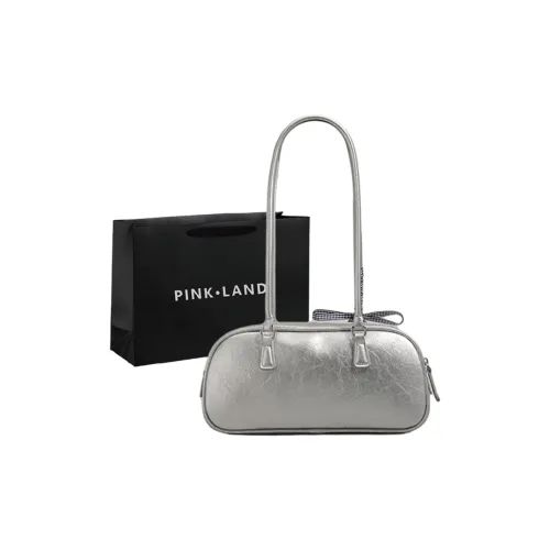 PINK·LAND ПУ (полиуретан) Сумка через плечо Женская Экрю Серебряный