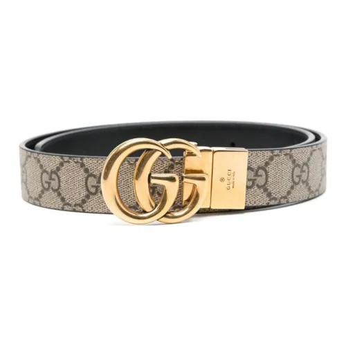 GUCCI Телячья кожа холщовая кожа ремни женские светло-бежевый ширина 3 см