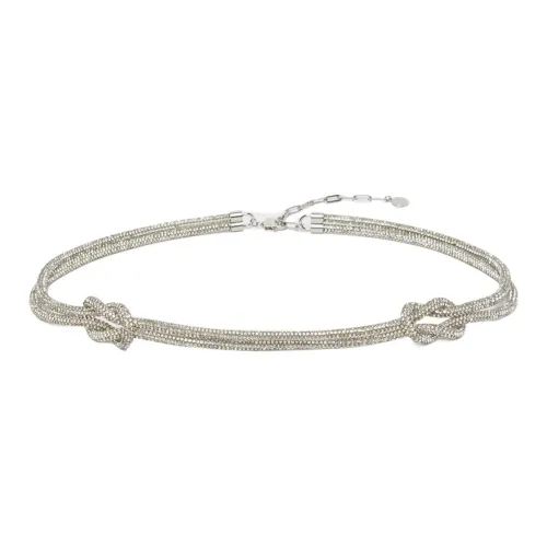 'S MAX MARA Резиновая лента Стекло Металл Стразы Цепи для талии Женские Кристальный